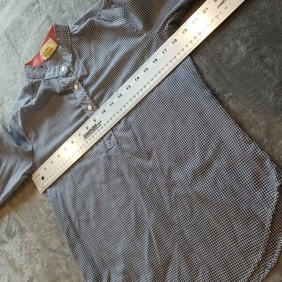 Ms. Paquette Women's 3/4 Sleeves Placket Shirt Gingham Small Blue Casual Blouse - Picture 7 of 8